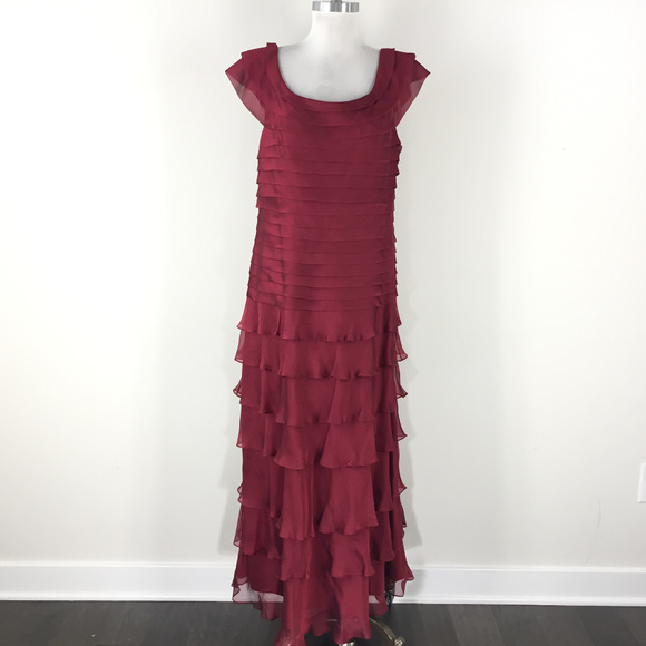 Night Way Collections Dresses & Skirts - Nightway Red Tiered 16 18 Formal Evening Gown dres